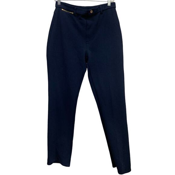 St. John Sport By Marie Gray Straight Leg High Rise Navy Pants SZ 6 - Picture 1 of 10
